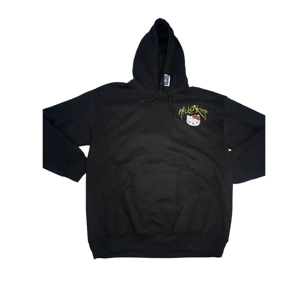 Hello Kitty Adult Unisex Guitar Rock n Roll Sweatshirt Hoodie Black Med